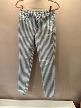 Universal Thread High Rise Skinny Striped Jeans Blue White Size 2/26R‎